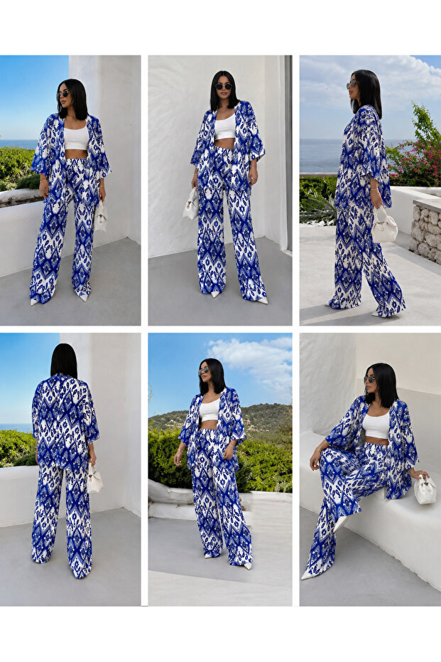 Patterned Dual Kimono Set - 6