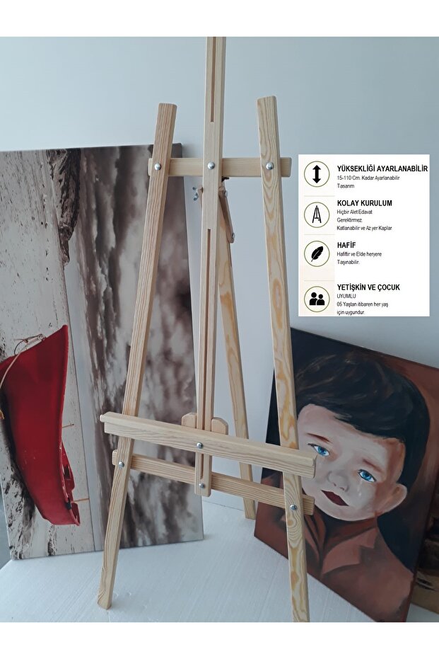 ErWood Ahşap Ekstra Göknar - Çam Ahşap Şövale (170 CM)