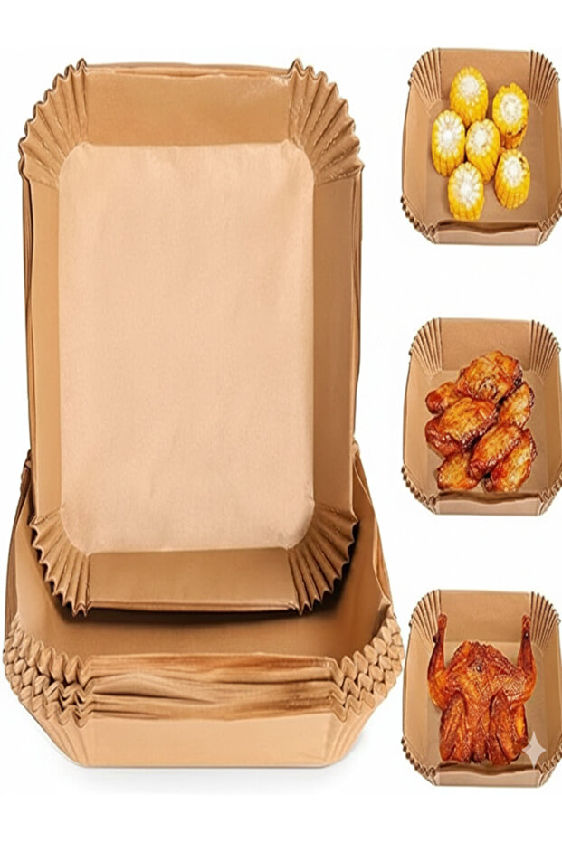 Air Fryer Disposable Paper Liner, Square, Water-proof Parchment for Baking Roasting Microwave (50, 16cm)
