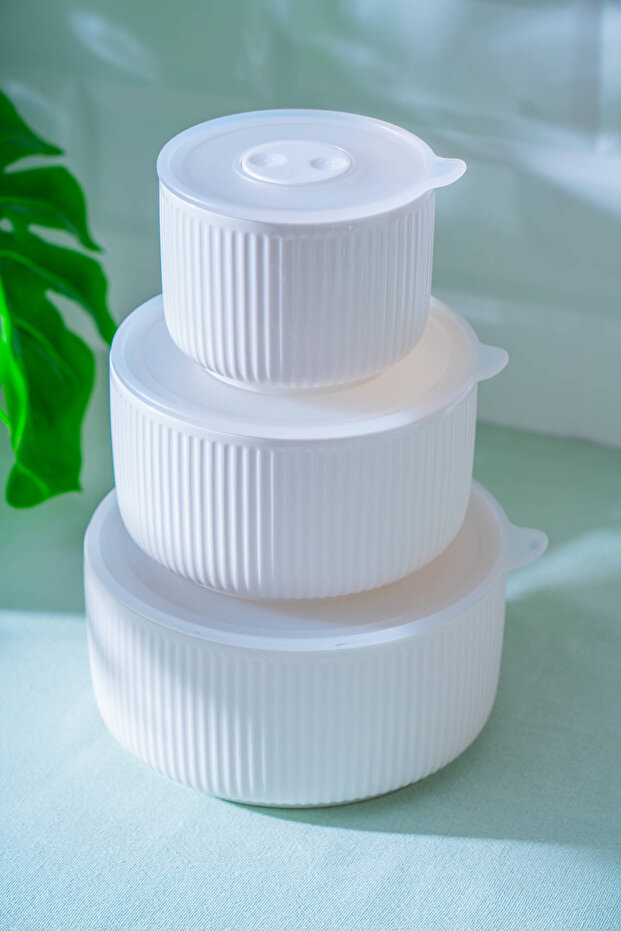 Pure Carmen Porcelain 6 Piece Bowl Set with Lid - 15.25*12.7*9.5 cm