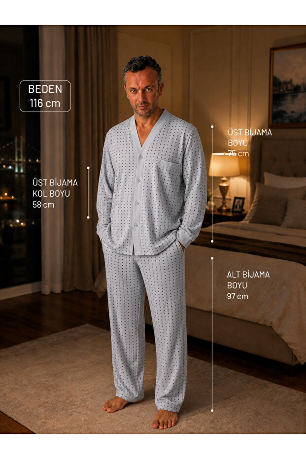 Hospital Surgical Gown Large Size 1 Piece Blue Front Buttoned High Quality Fine Combed Cotton