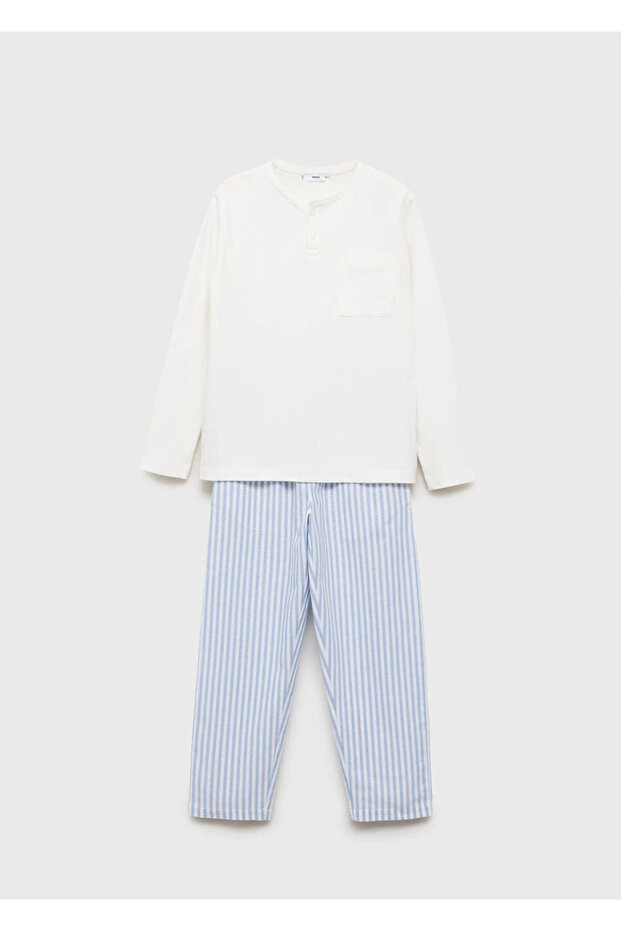 Gestreiftes langes Pyjama-Set - 1