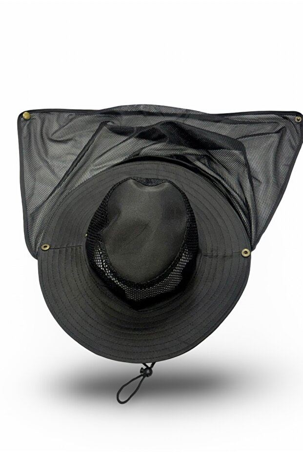 Black Mesh Hat with Neck Protection, Breathable Hat, New Season Fedora, Luxury Hat Fotür
