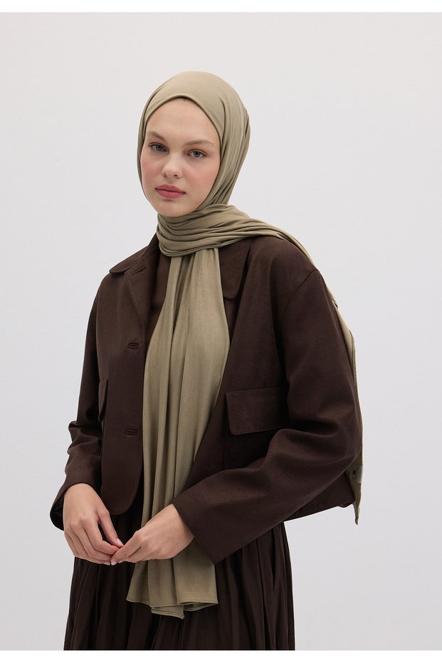 Bambu Penye Şal Puslu Yeşil