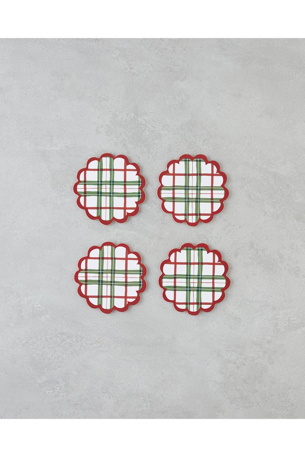 Hollyberry Wooden Coasters Set of 4 11 cm Colorful