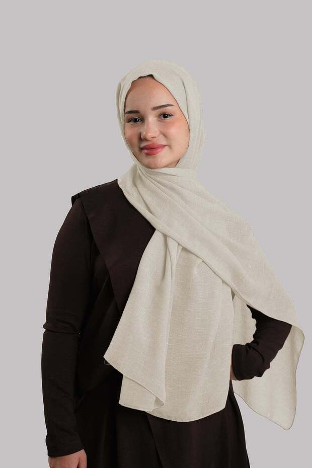 شال بيج سادة كلاسيكي مودال إيطالي مخيط من الفيسكون ساد 202127_12