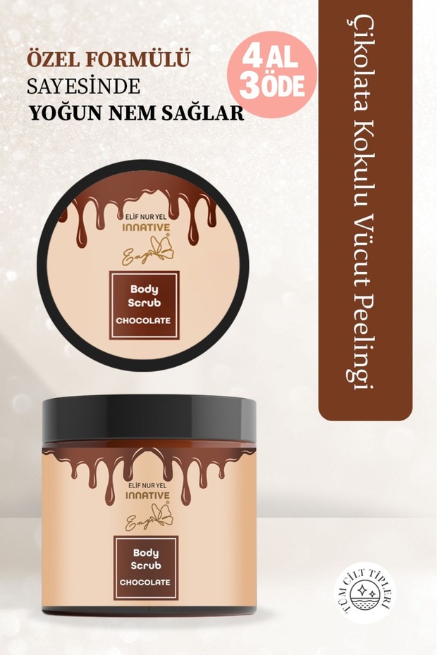 Elif Nur Yel Eny Choco Dream مقشر الجسم المرطب جل الشوكولاتة لتقشير الجسم 200 مل