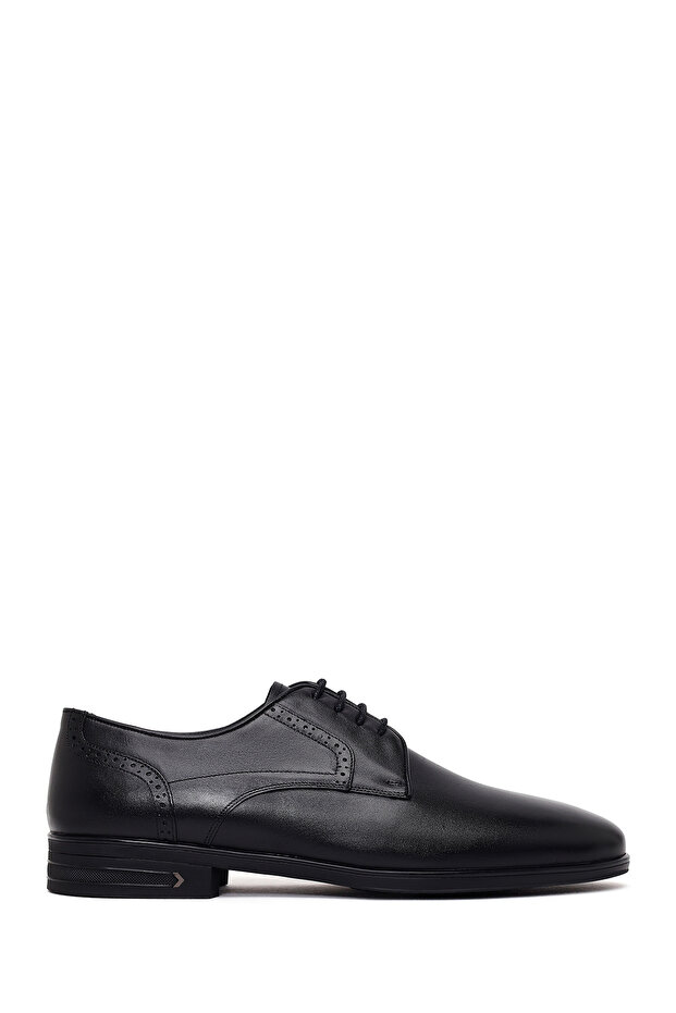 Men's Black Lace-Up Leather Casual Shoes 26Sfd620818