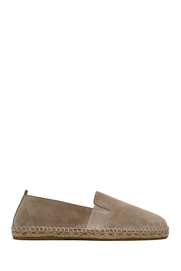 Men's Beige Suede Leather Espadrille 25Sfd 770010