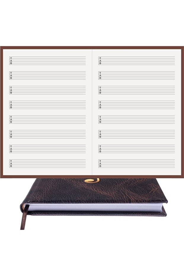 Guitar Notepad (Left Cut Line with Tab Key) - Custom Handmade, Hand Sewn, (Thread Sewing) A/5