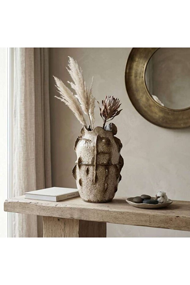 Nodus Ceramic Urn Vase 30.5x29.5x47.5cm - Brown