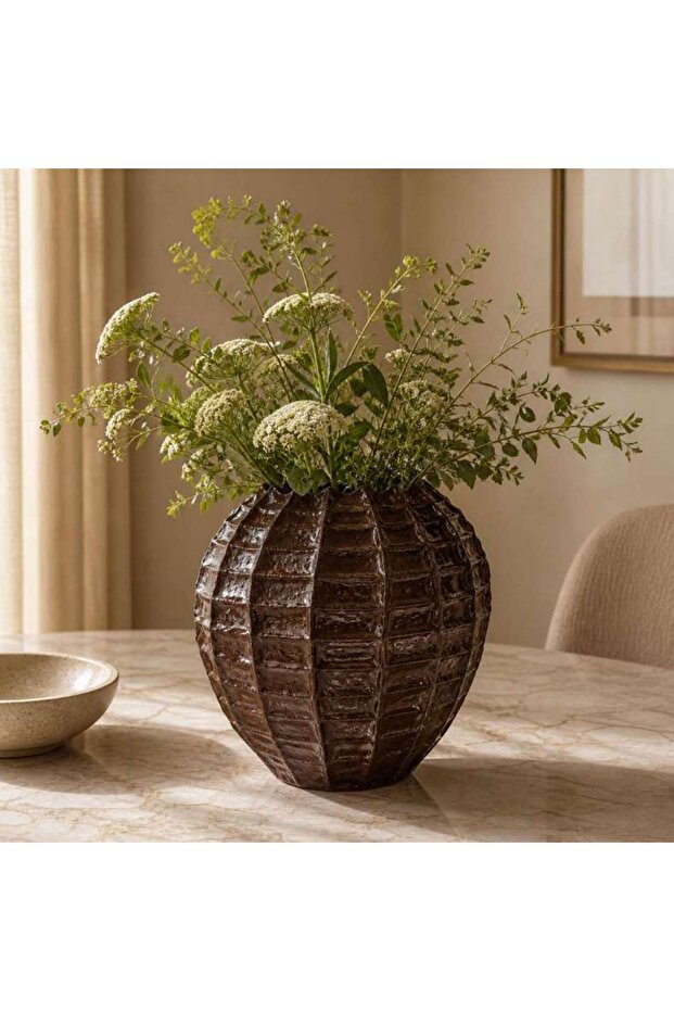 Fulcrum Ceramic Gourd Vase 32x31.5x35.5cm - Brown