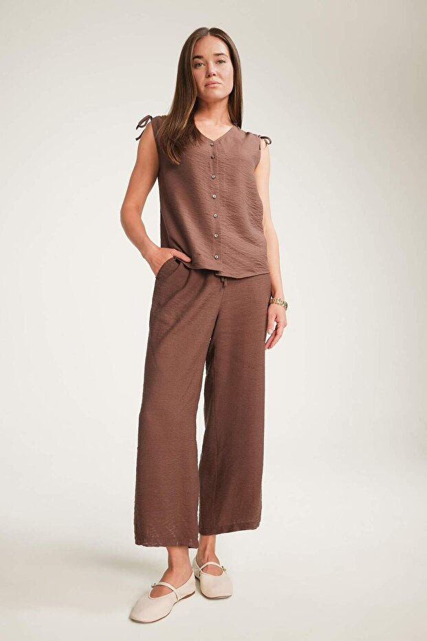 Straight Fit Wide Leg Pants F0988Ax25Sm
