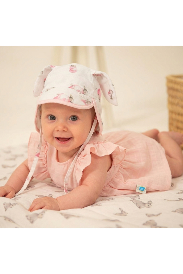 100% Cotton Muslin Neck Protected Baby Hat