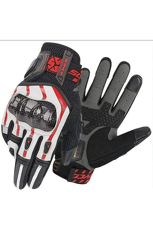 Motorcycle Gloves Carbon Fiber Protection Leather Microfiber Fabric Motor Gloves