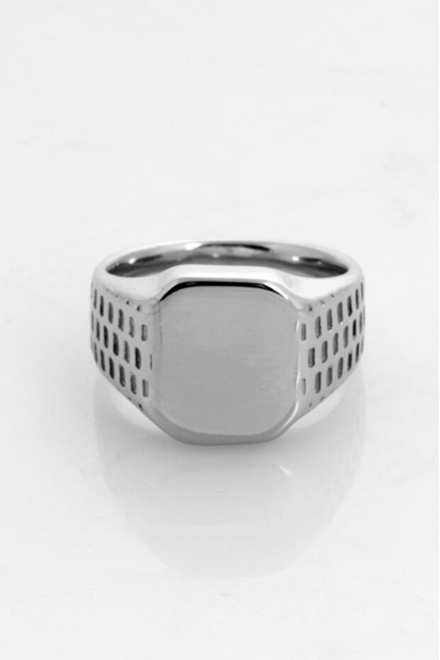 Silver Square Men's Ring - 6