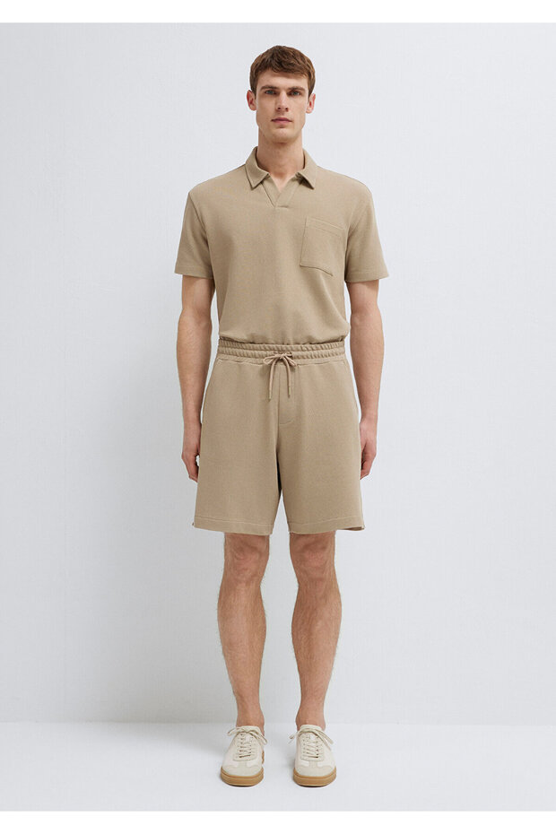 Pantaloni scurți basic bej 0410335-80697 - 3