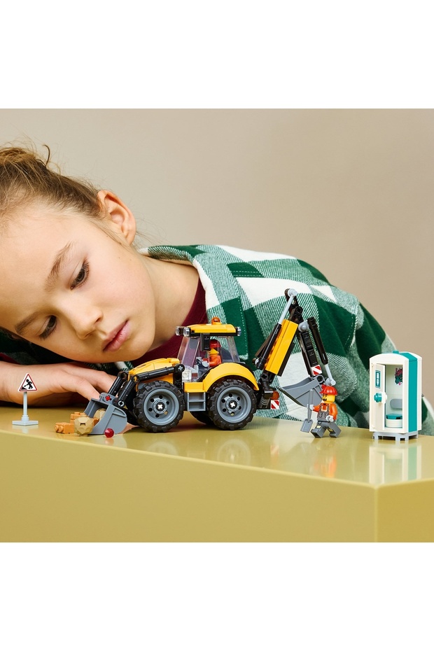 Yellow backhoe loader - 8