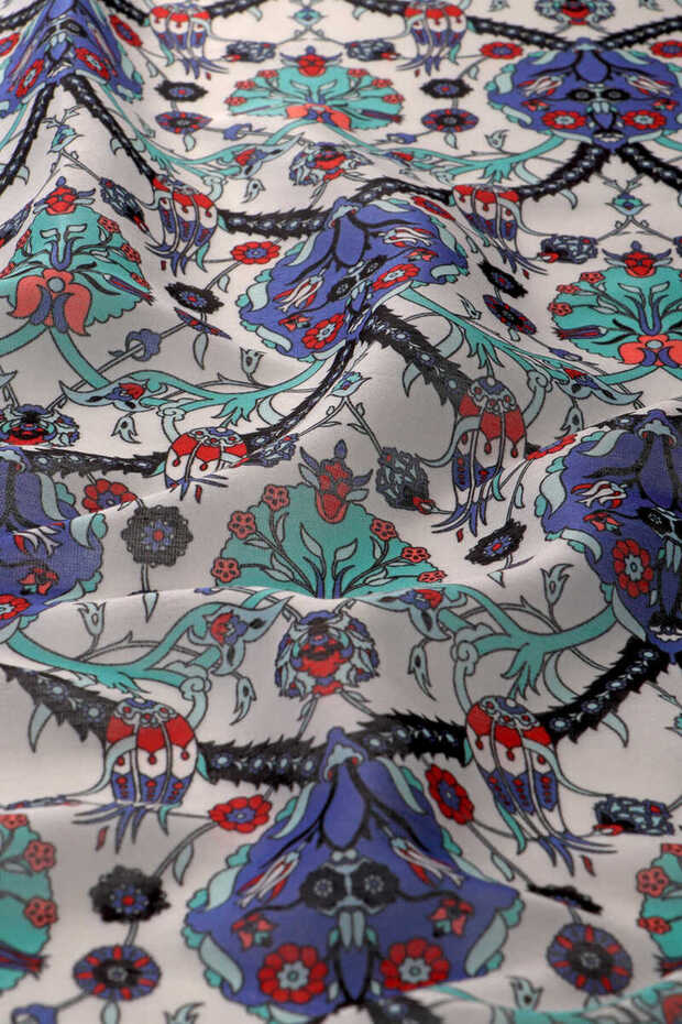 Tulip Patterned Mint Soft Scarf - 3