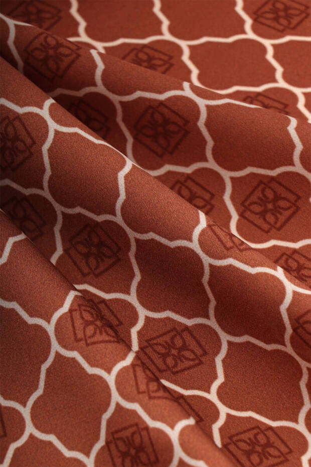 Cinnamon Monogram Silk Scarf - 3