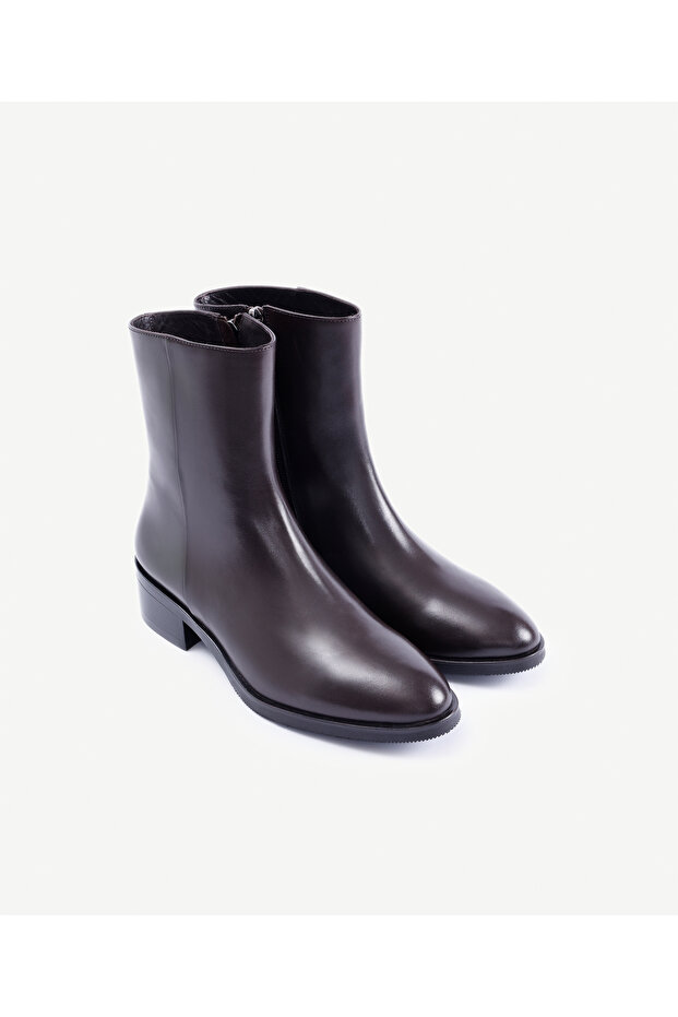 Soft Leather Flat Boots - 4