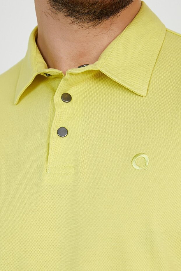 Ανδρικό μπλουζάκι Basic Polo Collar Plain Comfort Saffron - 2