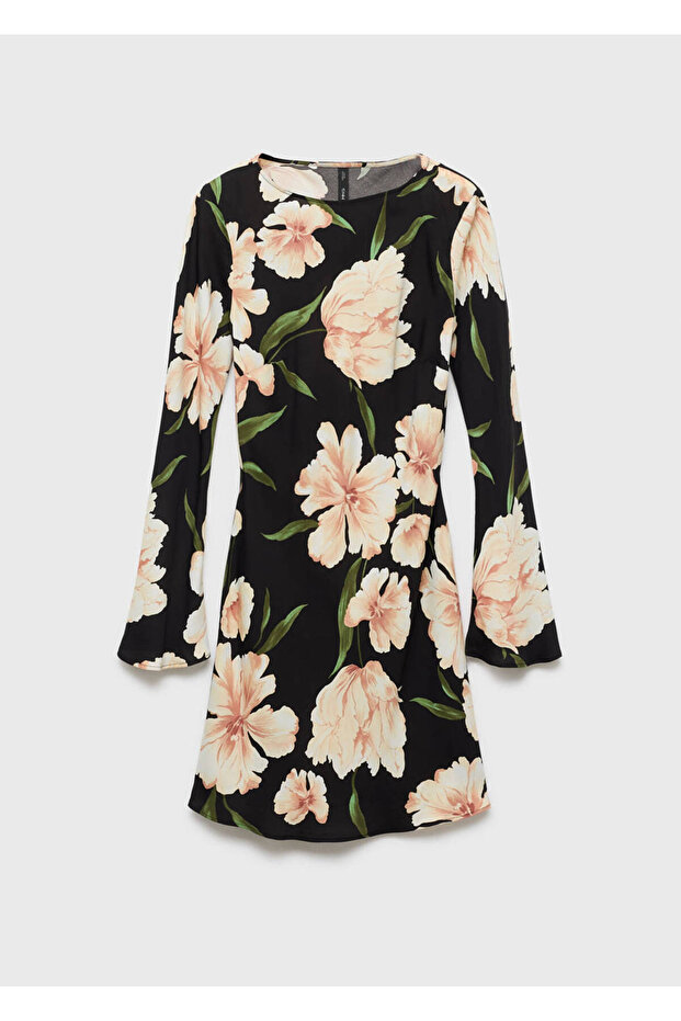 Kleid mit Blumenmuster und Volantärmeln - 3
