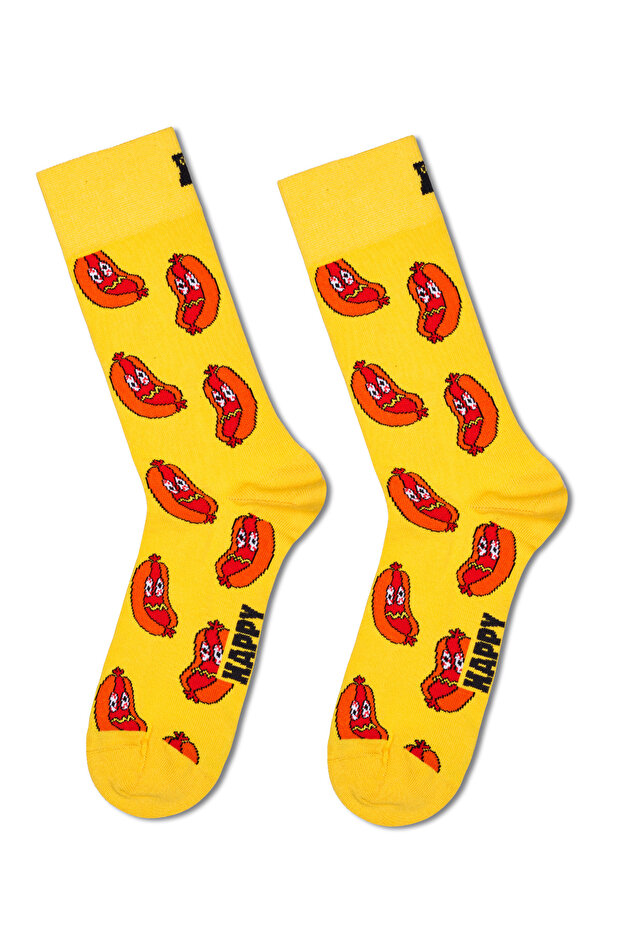 جوارب Happy Socks للرجال من القطن باللون الأصفر P004499