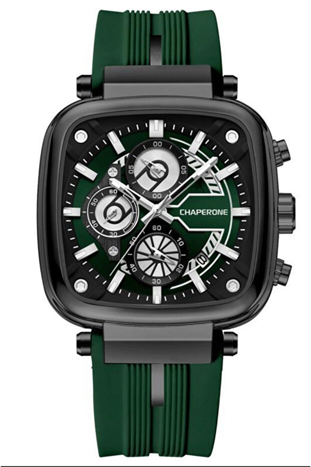 Chaperone Men Wrist Watch Waterproof Silicone Cord Wristband Gift
