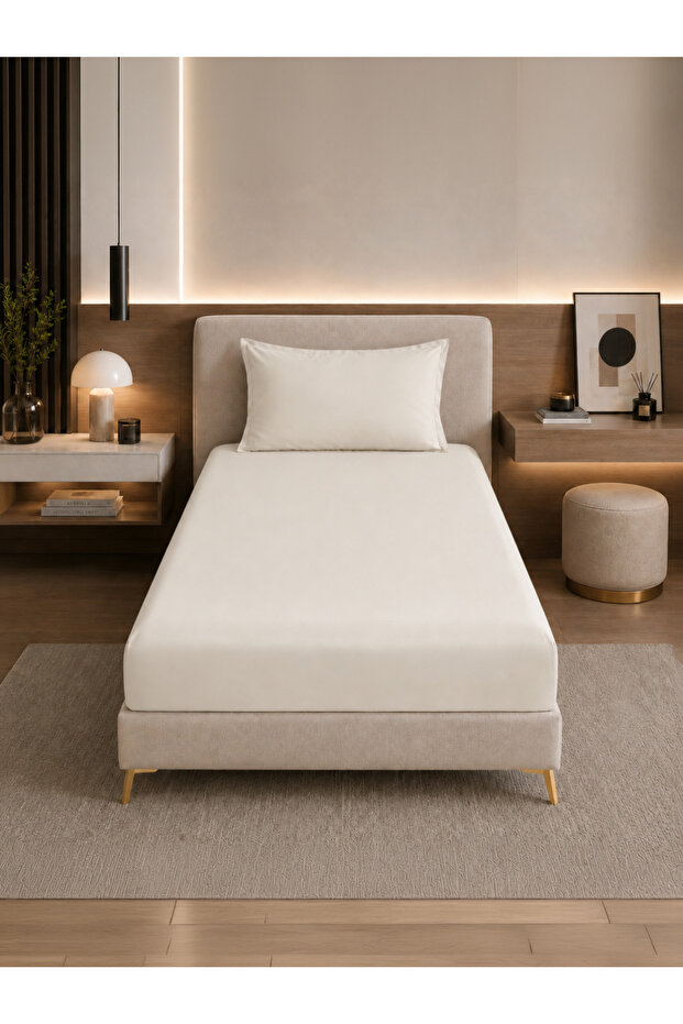 Fitted Sheet Set – 120x200 cm Twin Size, 1 Sheet + 1 Pillowcase, 30 cm Deep Pocket