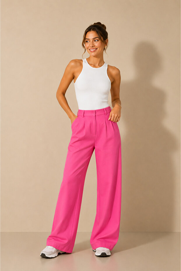 Relaxed Fit Classic Model Fabric Trousers