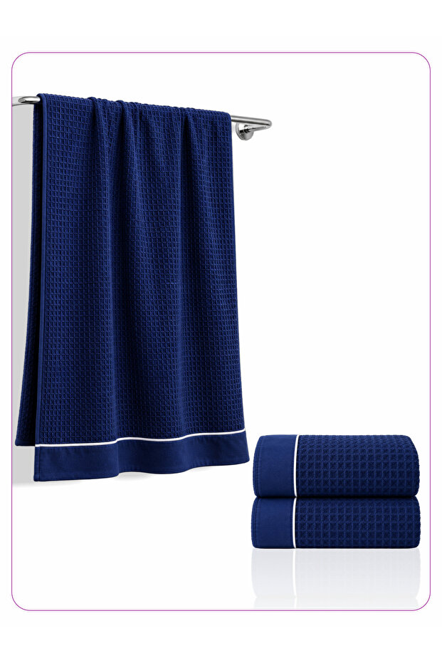 2 Pcs Bath Towel 70x140 cm – 310 GSM Waffle Microfiber, Soft, Absorbent & Quick Dry Towel