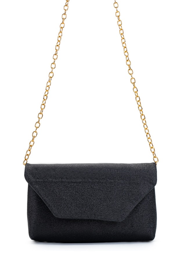 Envelope Cover Self-Chain Women's Crossbody Bag Mina Silvery Black