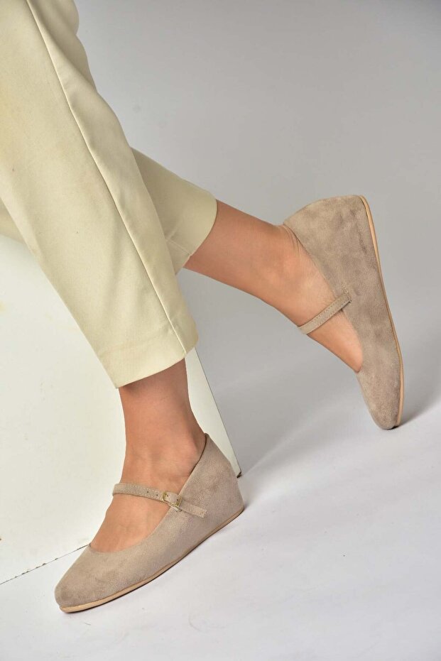 Y250770702 Mink Suede Low Wedge Sole Women's Shoes