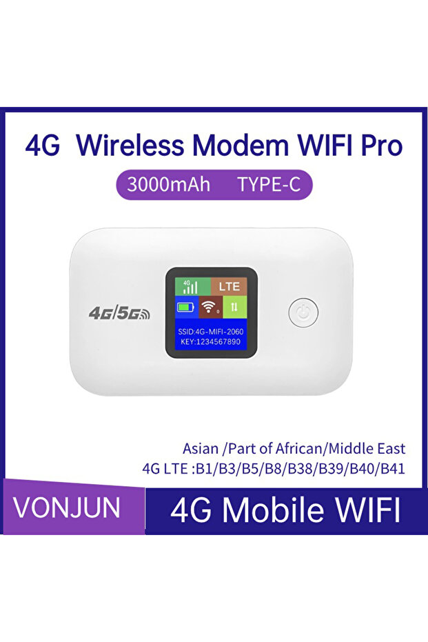 مودم لاسلكي محمول ALLOET أبيض اللون إصدار آسيوي A8 بتقنية 4G، إصدار أوروبي/آسيوي بسرعة 150 ميجابت في الثانية