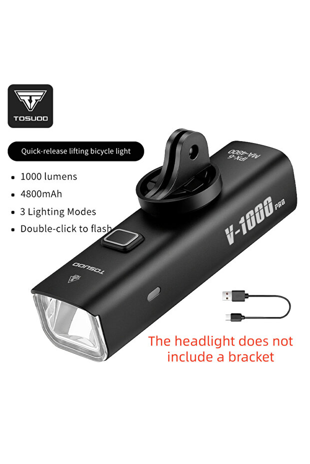 1000 pro lumens TOSUOD Bicycle Front Light 1500 Lumens 4800mAh Bike Light Splash Resistant Water USB