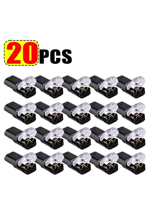 20pcs Double Wire Plug-in Connectors with Locking Buckle Car Wire 2 Way Terminal Block Waterproof Qu