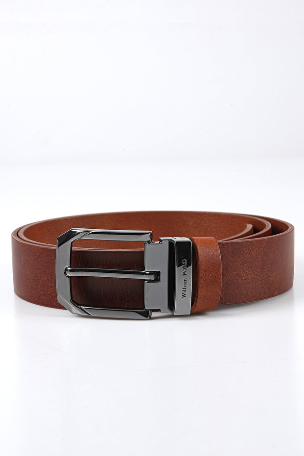 Williampolo Kale Genuine Leather Gray Buckle Belt