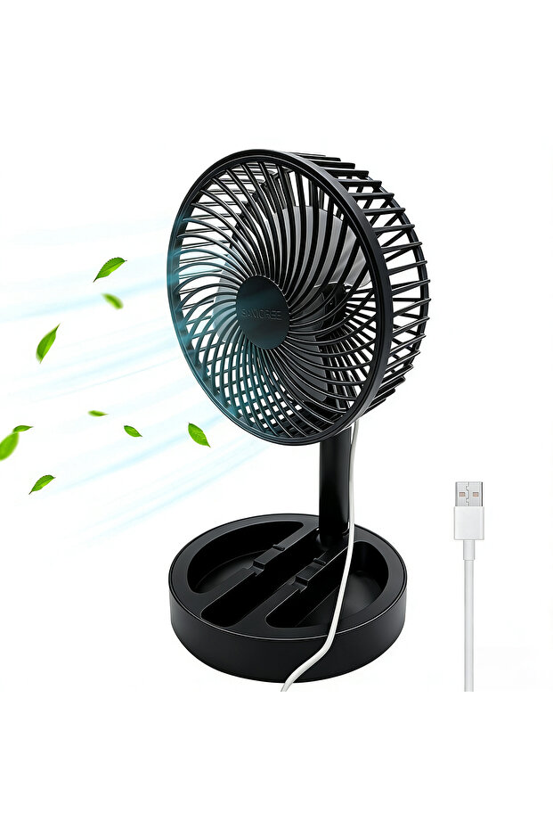 Light Grey USB Direct Plug-in Small Fan Portable Cooling Fan Household Foldable Desktop Air Circulat