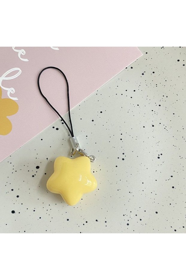 Yellow Kawaii Color Pentagram Resin Pendant Phone Lanyard Backpack Charms Ins Pendant Earphone Case