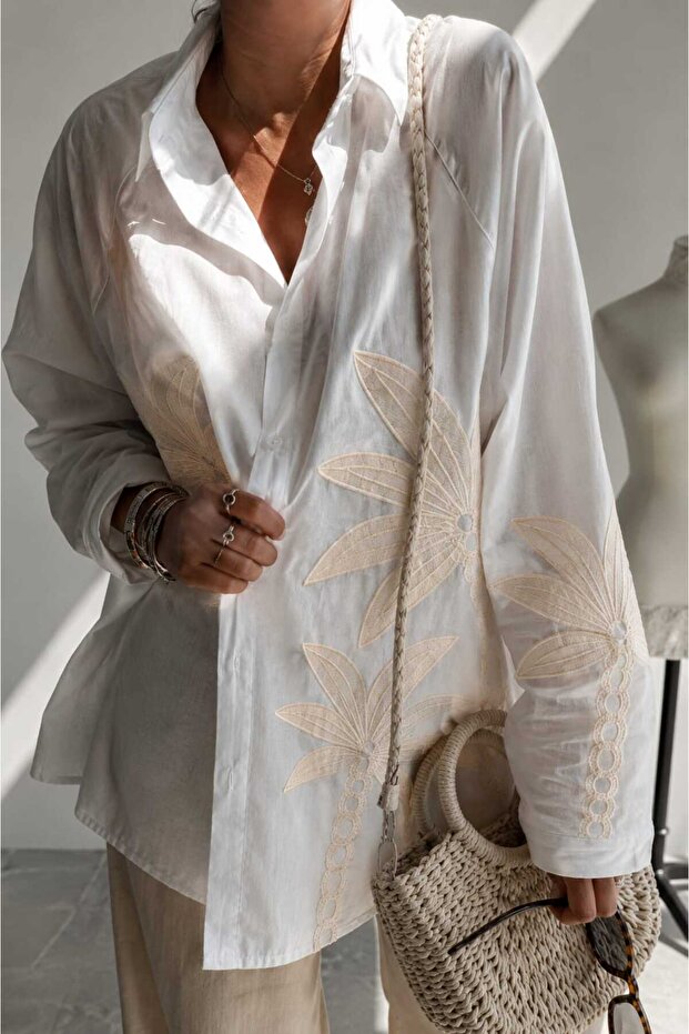 313 Palm White Shirt