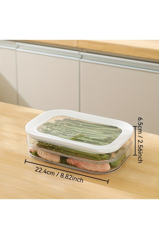 2 Floors Meat Container for Fridge, Stackable Cold Cuts Storage Containers with Clear Lids for Deli