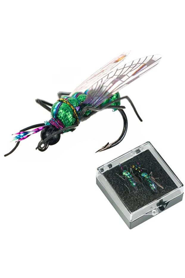 1-4L WEIHE 2pcs/box Artificial Bionic Fly Fishing Lure Lifelike Flies Bees Insects Hook Floating Act
