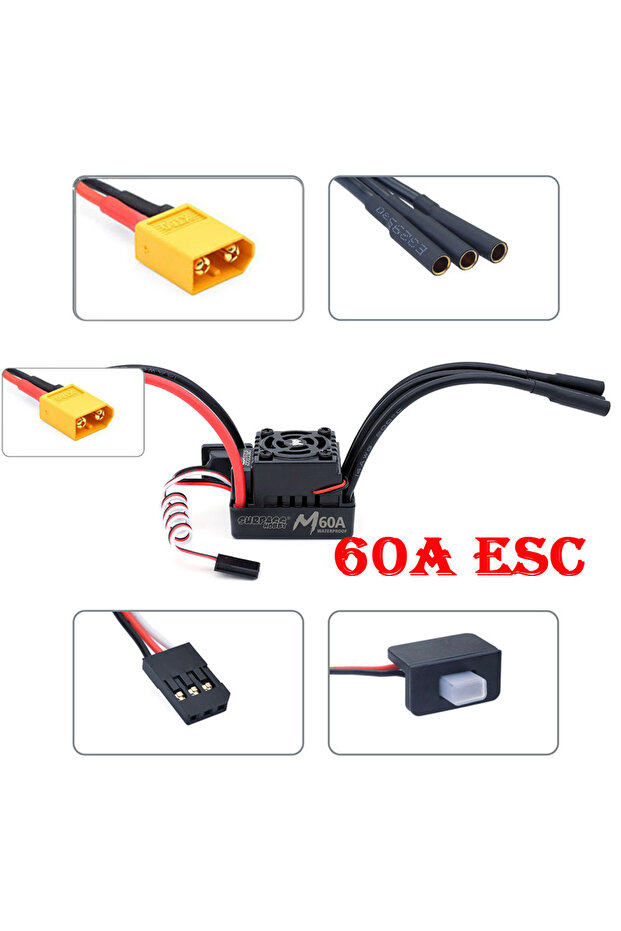 M-60A XT60 Plug 2025 New Surpass Hobby M Series 35A 45A 60A Waterproof ESC 2-3S for 1/10 1/12 1/14 1