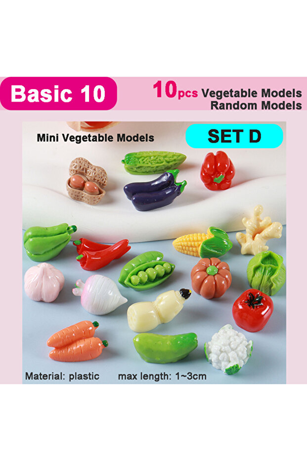Basic 10 Kids Kitchen Toy Accessories Refrigerator Pretend Cooking Set Doll House Cookware Toys Play