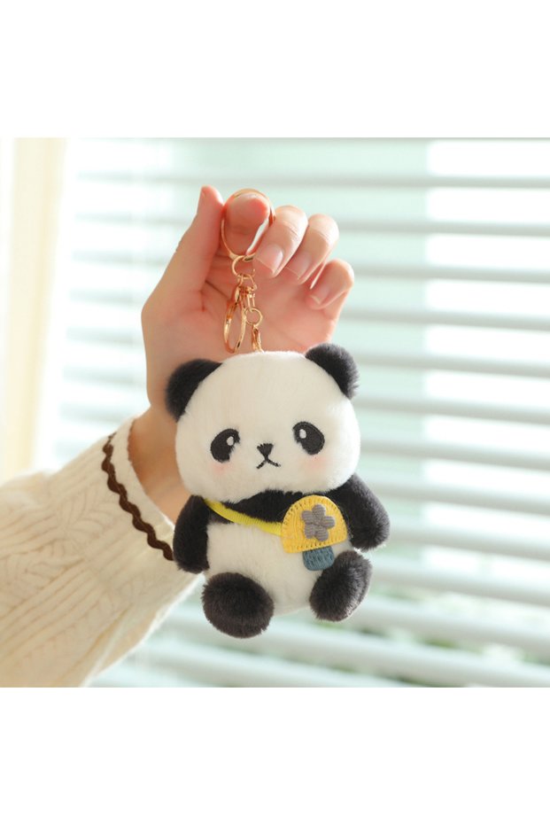 A1 Cute Panda Plush Toy Keychain Cartoon Bag Pendant Bag Accessories Car Key Chain Pendant Ornaments