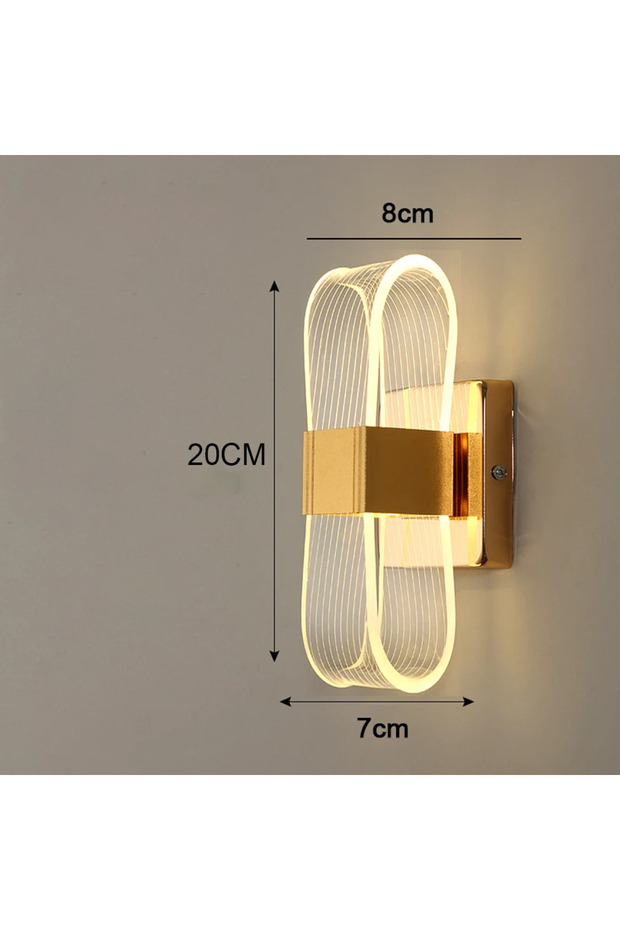 Warm White (2700-3500K) Gold-20cm Nordic Luxury Wall Lamp LED Bedside Lamp Aluminum Wall Light Moder