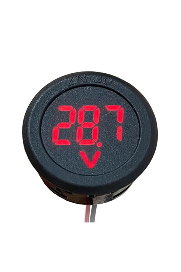 RED Car Voltmeter DC 4-100V LED Digital Display Round Two Wire Panel Voltage Meter