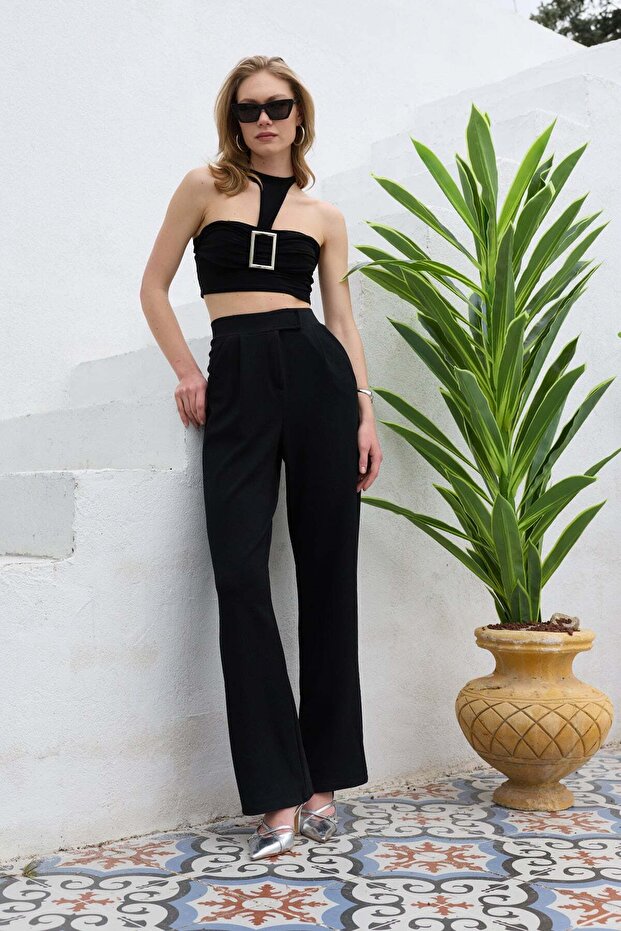 Beli Velcro Crepe Fabric Palazzo Trousers
