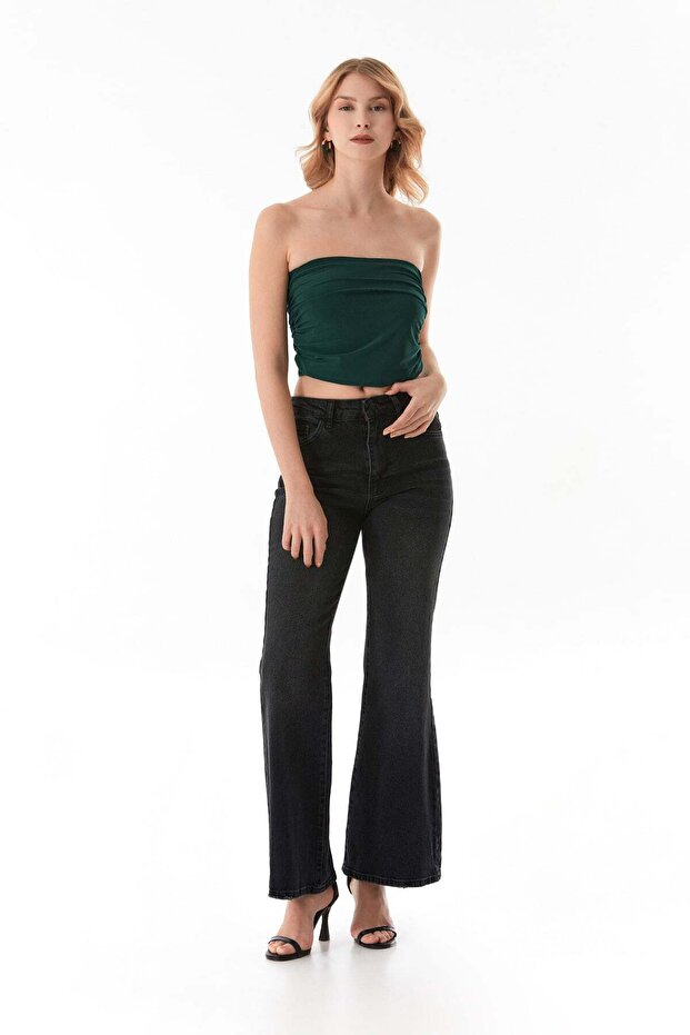 Basic Strapless Bustier with Draped Sides - 2